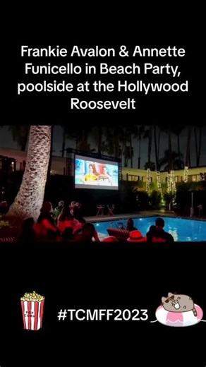 Loving Beach Party, starring Frankie Avalon and Annette Funicello! Screened at the Hollywood Roosevelt Hotel during TCMFF 2023. #tcmff #tcmff2023 #annette #annettefunicello #frankie #frankieavalon #beachmovie #beach #hollywood #classichollywood #film #hollywoodroosevelthotel #hollywoodroosevelt #funicello #beachparty #pool #poolside #poolsidescreen