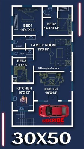 30X50 Home plan | minimalist living