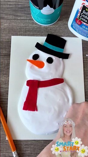 Puffy Paint Snowman Craft ☃️ | Shaving Cream + Glue | Miss Daisy