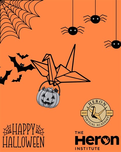 We hope everyone has a safe Halloween! What's your favorite Halloween candy? 👇🕸 | Heron Virtual Academy SC