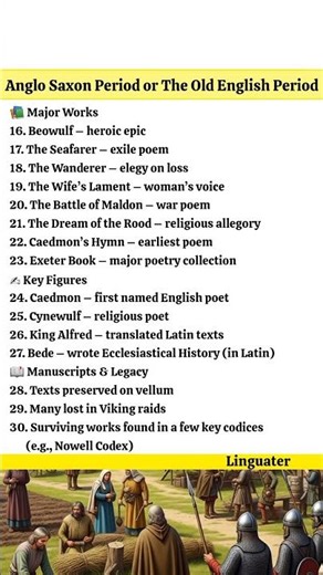 Anglo Saxon Literature - Major Works - Key Figures - Manuscripts and Legacy - Old English Period
