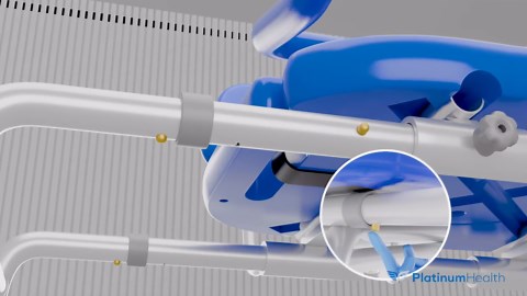 Platinum Health Sliding Shower Chair HydroGlyde Premium Heavy Duty, Padded Bathtub Transfer Bench with Cut Out Seat, for Bath Tub, Adjustable Legs, and Safety Belt, Quick Tool-Less Assembly, Blue