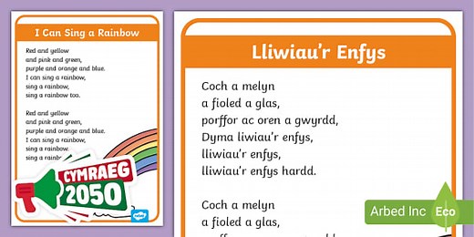 Lliwiau'r Enfys / I Can Sing a Rainbow in Welsh