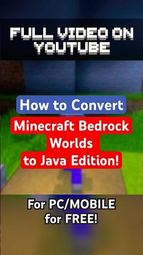 Convert Your Minecraft Bedrock World to Java Edition for FREE!! | PC/MOBILE