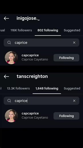 Iñigo finally followed Caprice on Instagram — and his mom’s been following Cap for a long time already 💗. #capricecayetano #iñigojose #pbb #pbbcollab #capgo