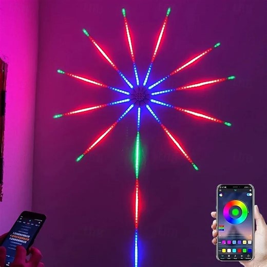 Starburst Fireworks LED Strip Lights Music Sync Dream Color Changing 5050 SMD APP Smart Control Christmas Party Holiday Decoration 2025