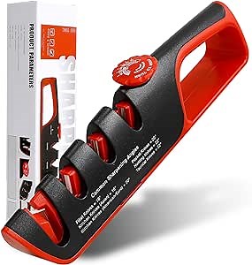 Knife Sharpener With Adjustable Angle Guide Sharpening Stones for All Knives Including Precision Kitchen, Professional, Chef's Knives,outdoor knife, Non-Slip Rubber Edge Grip
