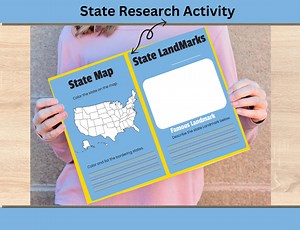 U.S. State Research Project | Geography Worksheet Pack Printable PDF | Homeschool & Classroom Activities for Kids - Etsy