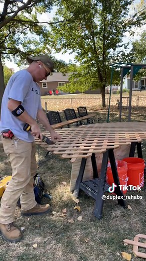 Wood Lattice Installation for Deck Project