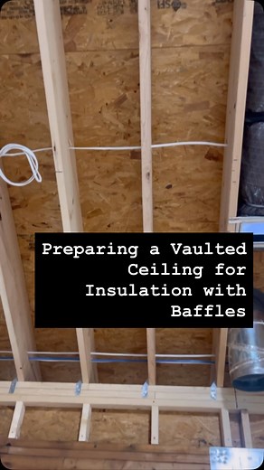 Preparing a Vaulted Ceiling for Insulation with Baffles We discuss the process of installing baffles, also known as Pro Vents, in the joist bays of a vaulted ceiling before insulating. This allows for proper ventilation from the soffit to the ridge vent, creating an air gap and a thermal break. #constructionprotips #homeimprovement #renovation #homeremodel #homerenovation #remodeling #construction #homeupdates #insulation #venilation | Daniel Craner