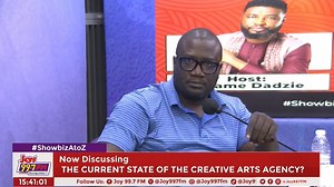 Does the Creative Arts Agency have an office? How did the former president's daughter, Gyankroma Akufo-Addo, come to occupy the position of Executive Secretary of the Creative Arts Agency? FOCAP President Kojo Preko Dankwa speaks. #ShowbizAtoZ | Joy 99.7 FM