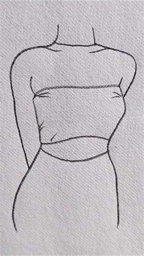 Easy Strapless Dress Drawing Tutorial | How To Draw Beautiful Girl Figure #art #ytshorts #viralvideo