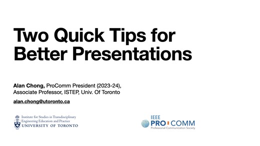 Two Quick Tips for Better Presentations
