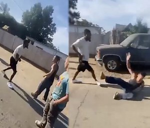 Didn't Stand A Chance: Dude Tried To Jump In After Watching His Friend Get Slumped And Quickly Realized That Was A Big Mistake!