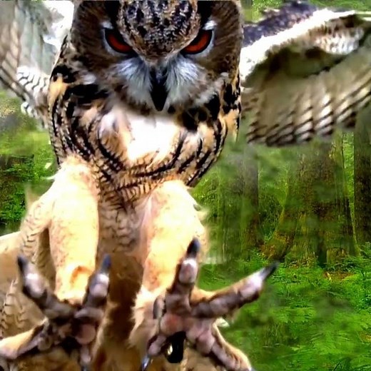 Nature’s Silent Assassin – Owl Landing Up Close