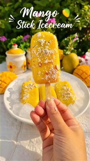 Mango Stick Ice Cream 🍦🥭 Sirf 3 Ingredients Se #shorts #mangoicecream