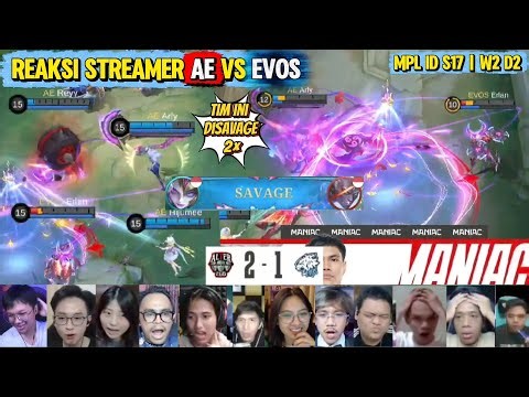 Baik Bgt Kasih Savage 2× 🤣 Reaksi Streamer AE VS EVOS (G2) | MPL ID S17 W2 D2 #ae #evos #mpls17 