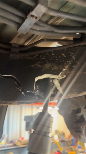 Devin Wolfe on Instagram: "Had this video saved for 3 years and finally found the perfect audio for it 🤣🤣. This customer just bought this truck from sneaky MF WHO STUFFED THE FRAME WITH PAPER AND PUT BONDO OVER THE RUST! Shiesty people I tell you. As you can see I couldn’t even get a magnet to stick to the frame. We ended up finding the section of the frame from auto rust.com. Don’t worry we didn’t just slide a cap over the rust we ended up cutting out all the cancer first. #toyota #lemonlaw #