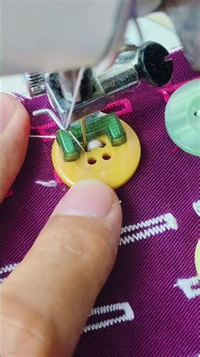 Sewing button using a Janome sewing machine #sewingtechnique