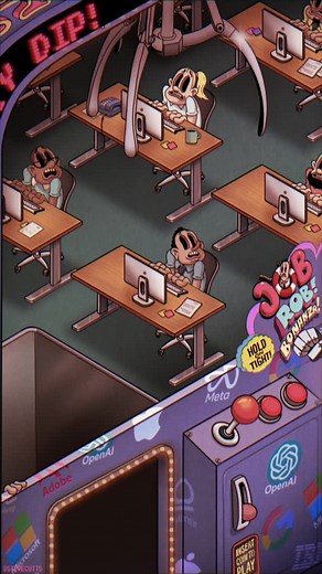 137K views · 1.8K reactions | Loop #4  #ai #automation #animation #illustration #art #stevecutts | Steve Cutts | Facebook