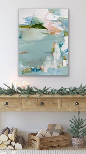 The Strength In Silence - a painting I absolutely enjoyed creating. That muted turquoise and delicate pink, the quiet spaces and energetic marks. 40 x 30 #canadianartists #inspireme #abstrakt #AbstractLandscape #IntuitiveComposition #designidea #visualcrush imaginative, abstraction, abstracted, landscape, Canadian art, Canadian artist, peaceful paintings. | Pauline Jans Art