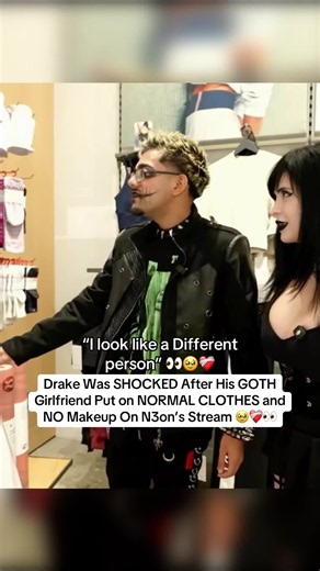 Drake Was SHOCKED After His GOTH Girlfriend Put on NORMAL CLOTHES and NO Makeup On N3on’s Stream 🥹❤️‍🩹👀 #n3on