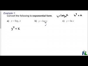 Going from logarithmic to exponential form