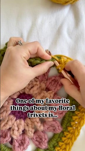 It’s been a month full of floral trivet-making! 🌸✨#crochettutorial #floralgrannysquare #yarnflower