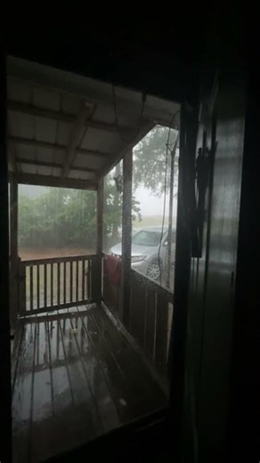 Lightning Strikes Close by during Rainstorm