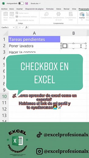 🖥️APRENDE A HACER UNA CHECKBOX EN EXCEL🖥️ Siguenos para más Tips y Consejos para Excel🖥️ Si quieres aprender Excel desde Principiante a Experto hablanos al link de nuestro perfil🚀 #excel #exceltips #excelpro #exceltutorial #excel_learning #aprendeexcel #exceltricks #excelfacil #excelformulas #excelparatodos