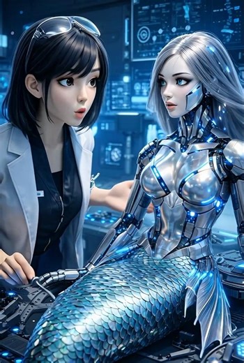 Robot Mermaid Underwater Adventure #DreamTrackAi #robotmermaid #robot #shorts #mermaid