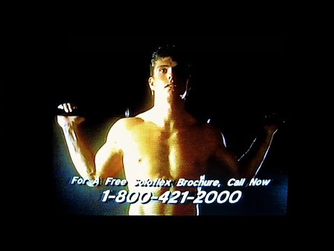 SOLOFLEX workout commercial with Randy Potter pumping up, TNT, March 22, 1992, Louisville cable TV