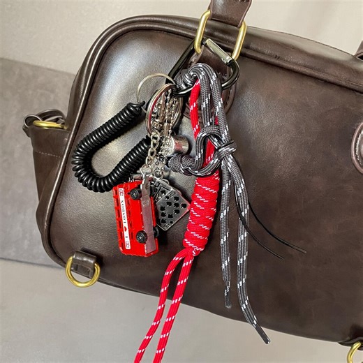 Retro Bus Playing Cards Pendant Paracord Keychain | Dual-tone Woven Bag Charm - Etsy