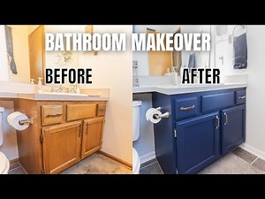 Small Bathroom Makeover | PAINTING COUNTERTOPS | Before/After Series Ep. 8