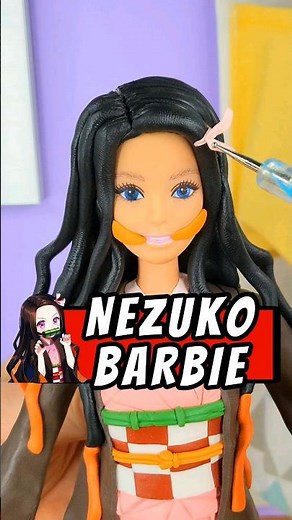 NEZUKO's BARBIE from DEMON SLAYER! 🌸 #nezuko #barbie #demonslayer #clay #kimetsunoyaiba #manga