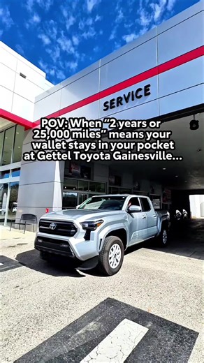 At Gettel Toyota Gainesville, we don’t just sell you a car, we make sure taking care of it is a breeze! 😉🙌 With ToyotaCare, your scheduled maintenance is on us for the first 2 years or 25,000 miles, whichever comes first. 🛠️✨ Keep your wallet in your pocket 👛 and your Toyota on the road! 🛣️ Come see why our Service Department is the best in the business! 😎🏆 www.getteltoyotagainesville.com #ToyotaService #GainesvilleFL #ToyotaCare #NewCarVibes #CarMaintenance
