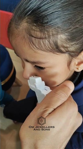 She was so brave! 😱 Kids Nose Piercing with Studex ✨ #shorts #nosepiercing #studex