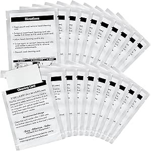 20 Pc Cleaning Card 60622 Compatible with Dymo LabelWriter 550 450 5XL 4XL Label Printer Cleaning Sheets Swipe, 3.375 x 2.125 Inch Card Reader POS Direct Thermal Swiper Cleaner