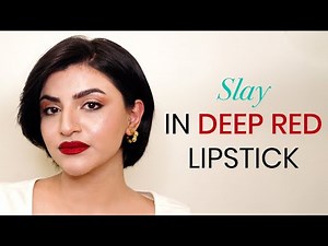 Glamorous Look with Conatural Deep Red Lipstick | Bold & Beautiful Makeup Tutorial