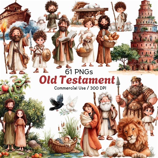 Old Testament Clipart: Watercolor Bible Story Graphics (digital Download, Commercial Use) - Etsy