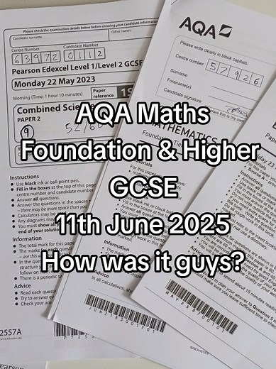 Today was GCSE Maths Paper 3 How was it guys? Let me know below in the comments 👇👇👇 #aqa #edexcel #eduqas #ocr #maths #mathspaper3 #gcsemathspaper3 #markscheme #gcsemaths #gcsemathsrevision #juneexams #paper3 #edexcelmaths #gcses #higher #foundation #activerecall #aqamaths #academicsuccess #studytok #studytips #studyhacks #gcses2025 #gcses25 #mathshigher #foundationmaths