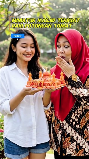 Miniatur masjid terbuat dari tomat #artfromwaste #miniaturmasjid #shortsfeed