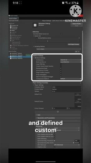 Build profiles in unity