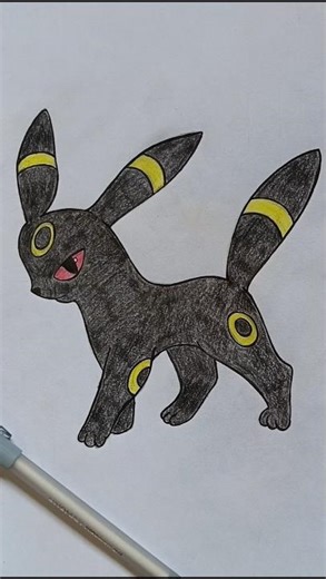 umbreon pokemon drawing 🖤#shorts #drawing #sketch #pokemon #trending #viral #tutorial #edit #explore