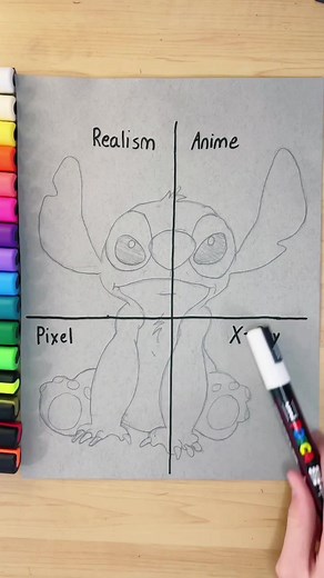 Realistic Stitch Drawing with Posca Markers | Art Sculpture Process