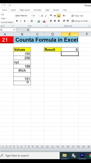 #21 Counta Formula in Excel | Excel Counta Formula | Counta Function in excel🔥🔥 #excel #shorts