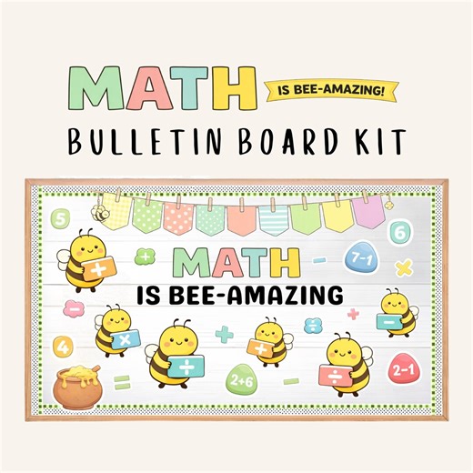 Bee Math Bulletin Board Kit, Printable, Editable Classroom Decor (digital Download) - Etsy