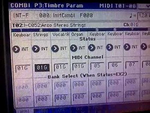 Korg M3 tutorial - adjusting channel volume with sliders