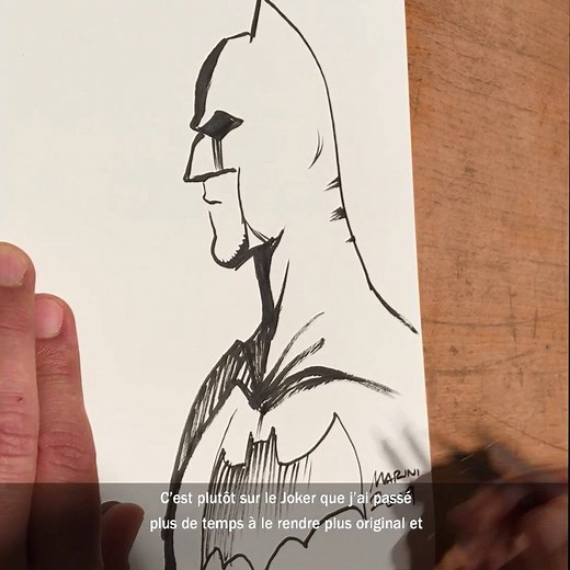 "On ne voit jamais ses yeux (...) C'est un personnage de l'ombre" [tuto] Comment dessiner "Batman, the dark prince charming" : la leçon de dessin d'Enrico Marini. | France Inter