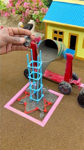 Real Work Foundation Column Pour | DIY Tractor Site Action 🏗️🔥 #shorts #youtubeshorts